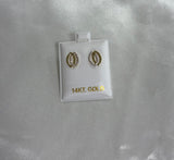 Oval zirconia/gold earrings