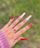 Piedra Rubí sintetico Con zirconias Blanca’s En Size 7, Oro 14k